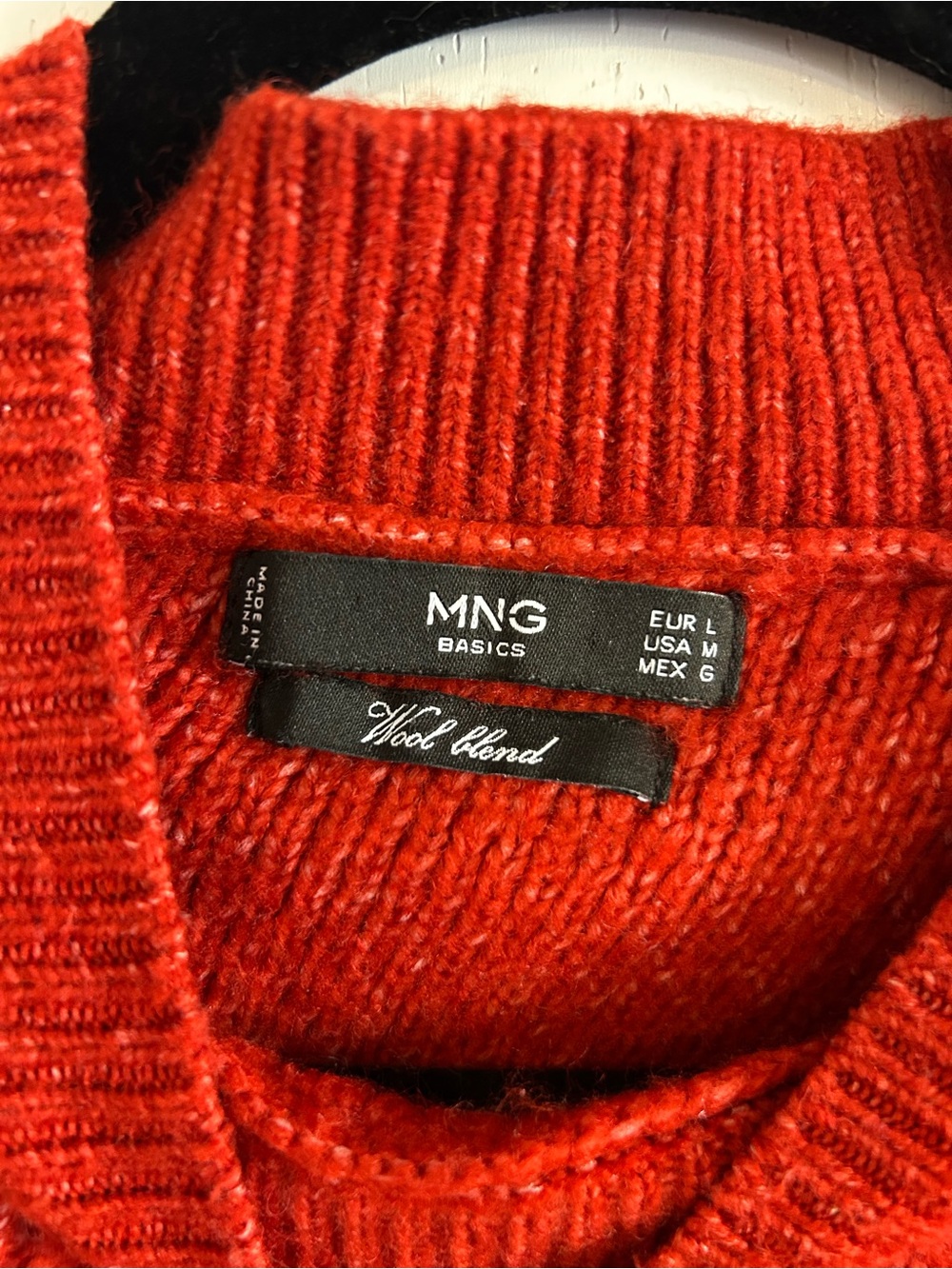 Cropped Ribbed Sweater in Red - Picture 2 of 3